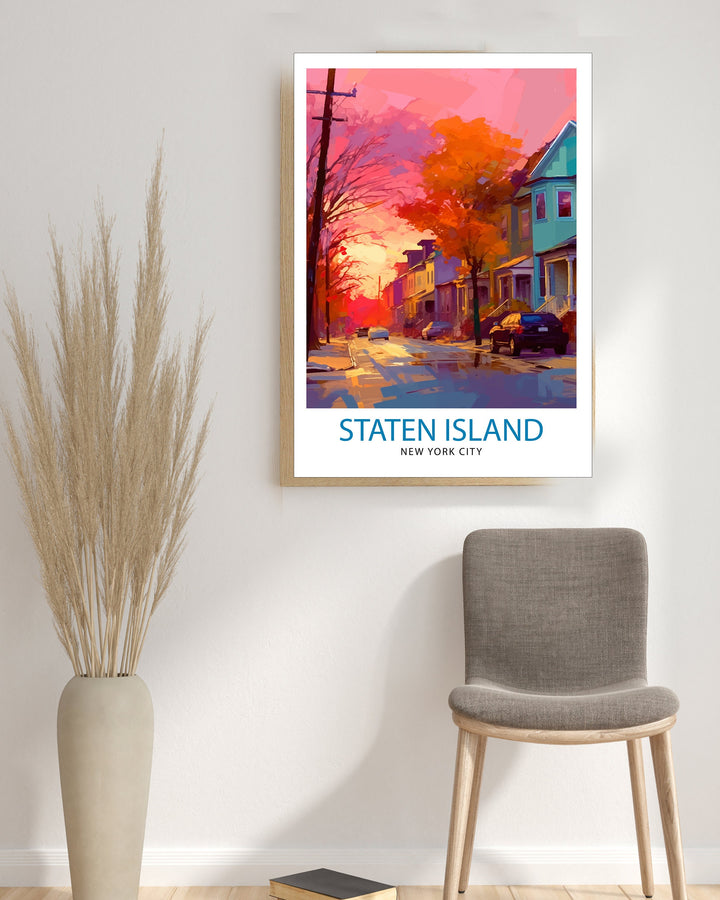 Staten Island New York Travel Poster