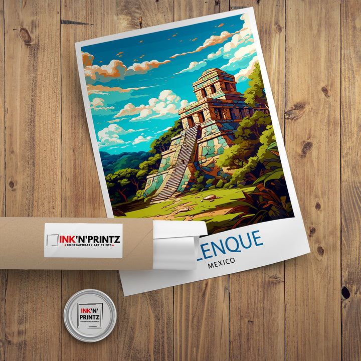 Palenque Mexico Travel Poster Palenque