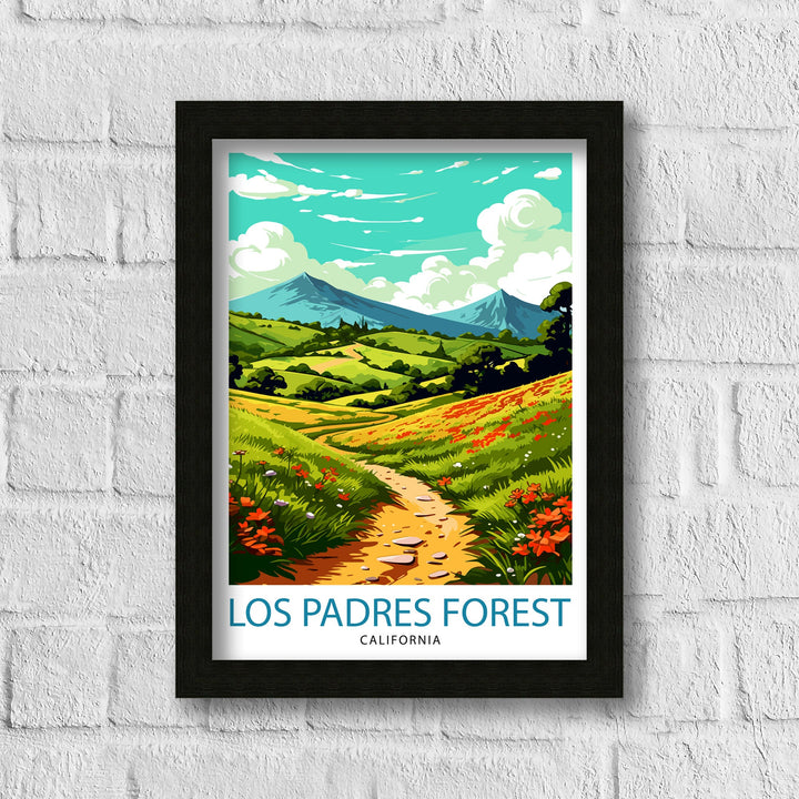 Los Padres National Forest Travel Print| National Forest Wall Decor Forest Home Living Decor Nature Illustration Travel Poster Gift