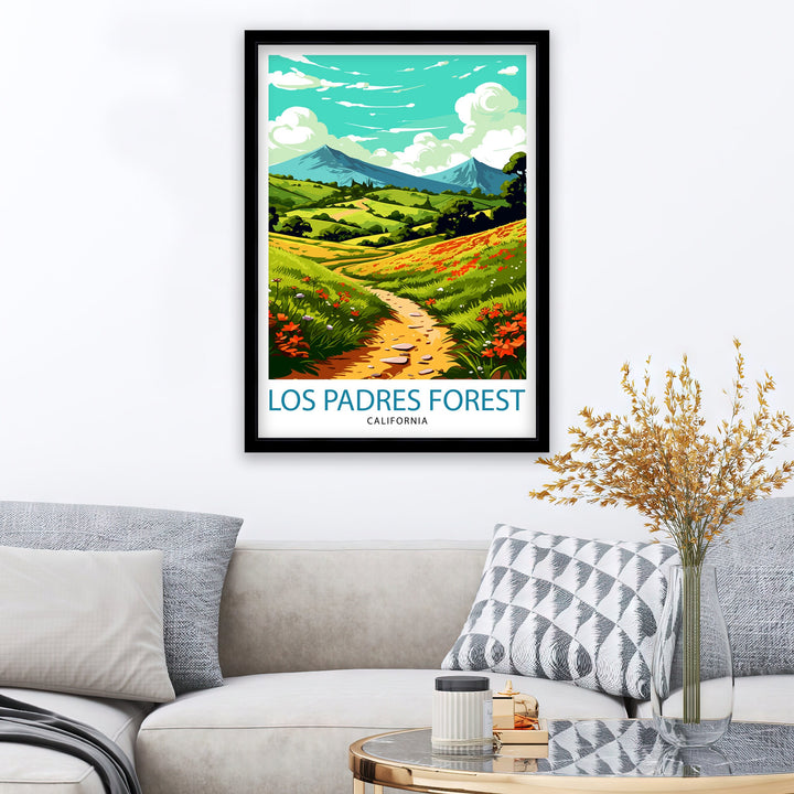 Los Padres National Forest Travel Print| National Forest Wall Decor Forest Home Living Decor Nature Illustration Travel Poster Gift