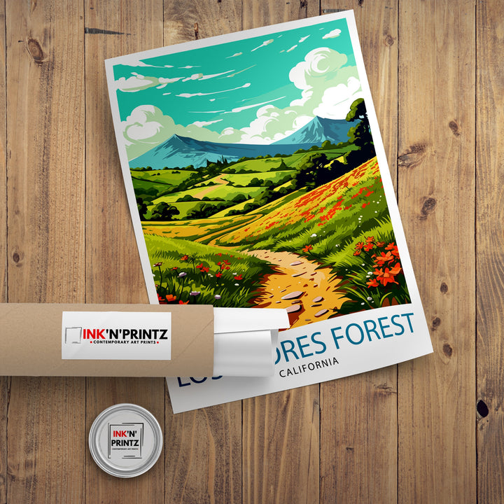 Los Padres National Forest Travel Print| National Forest Wall Decor Forest Home Living Decor Nature Illustration Travel Poster Gift