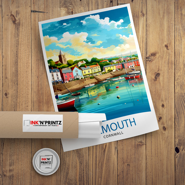 Falmouth Harbour Travel Poster Falmouth