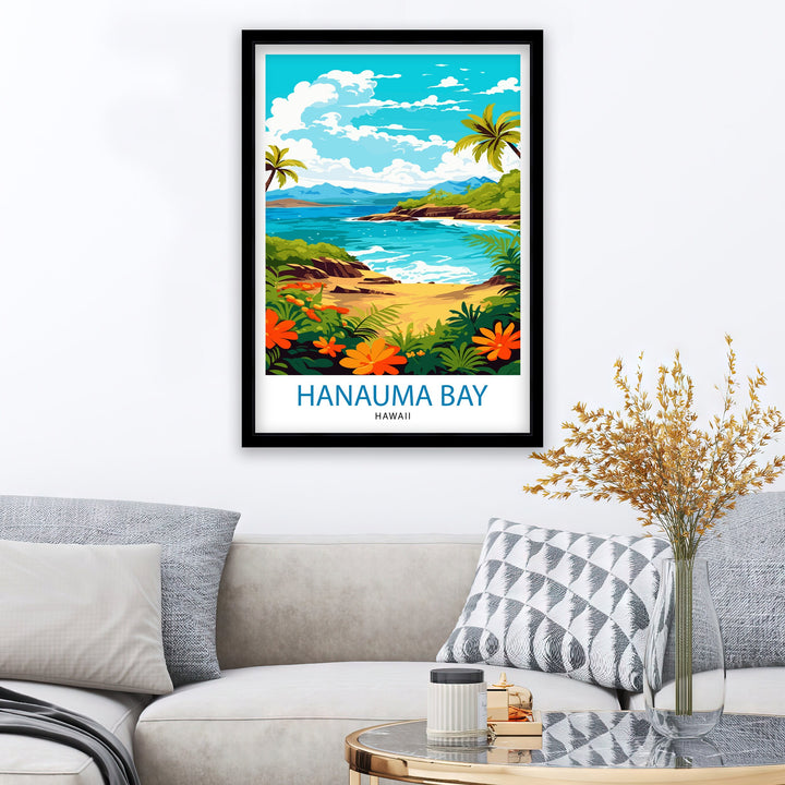 Hanauma Bay Hawaii Travel Poster