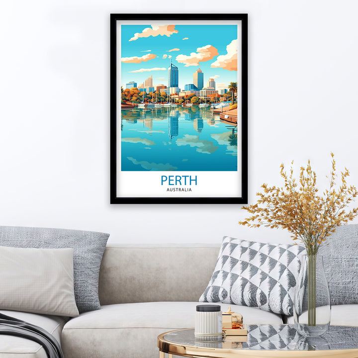 Perth Australia Travel Poster Perth