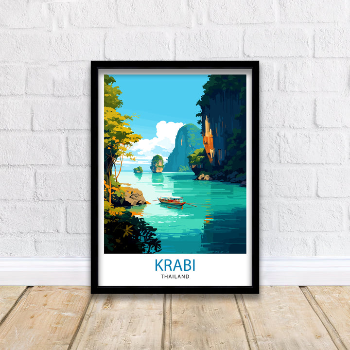 Krabi Thailand Travel Print Krabi Wall Decor Krabi Poster Thailand Travel Prints Krabi Art Print Krabi Illustration Krabi Wall Art Thailand
