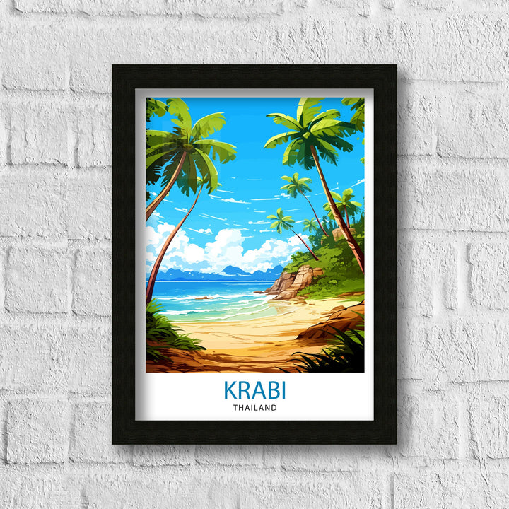 Krabi Thailand Travel Print Krabi Wall Decor Krabi Poster Thailand Travel Prints Krabi Art Print Krabi Illustration Krabi Wall Art Thailand