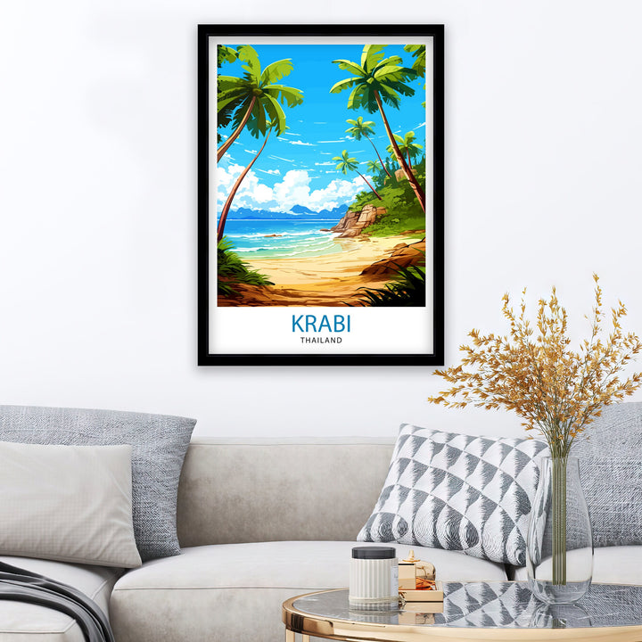 Krabi Thailand Travel Print Krabi Wall Decor Krabi Poster Thailand Travel Prints Krabi Art Print Krabi Illustration Krabi Wall Art Thailand