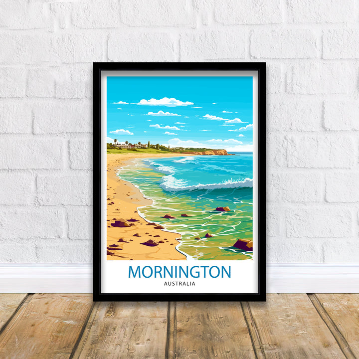 Mornington Beach Australia Travel Print Coastal Wall Decor Mornington Peninsula Poster Australian Beach Prints Beach Art Print Mornington