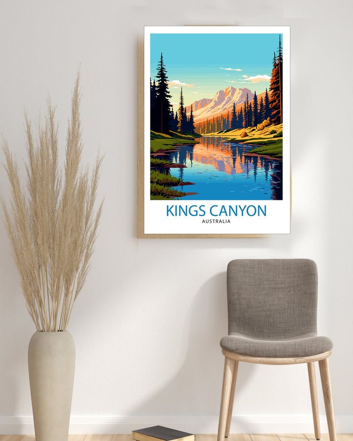 Kings Canyon National Park Travel Print Nature Wall Decor Kings Canyon Poster National Park Travel Prints Landscape Art Print Wilderness