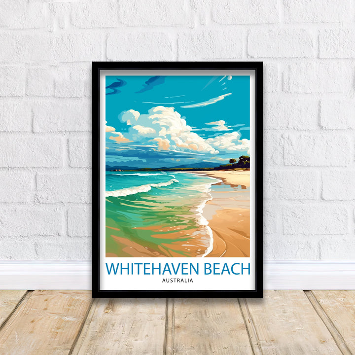 Whitehaven Beach Australia Travel Print Beach Wall Decor Australian Coastal Poster Tropical Travel Prints Beach Art Print Whitehaven Beach