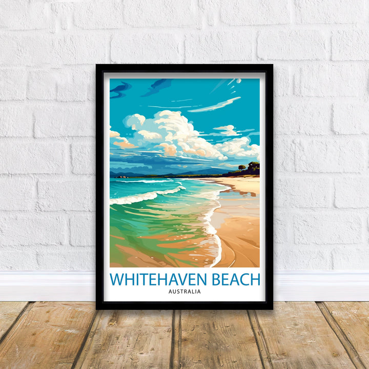 Whitehaven Beach Australia Travel Print Beach Wall Decor Australian Coastal Poster Tropical Travel Prints Beach Art Print Whitehaven Beach