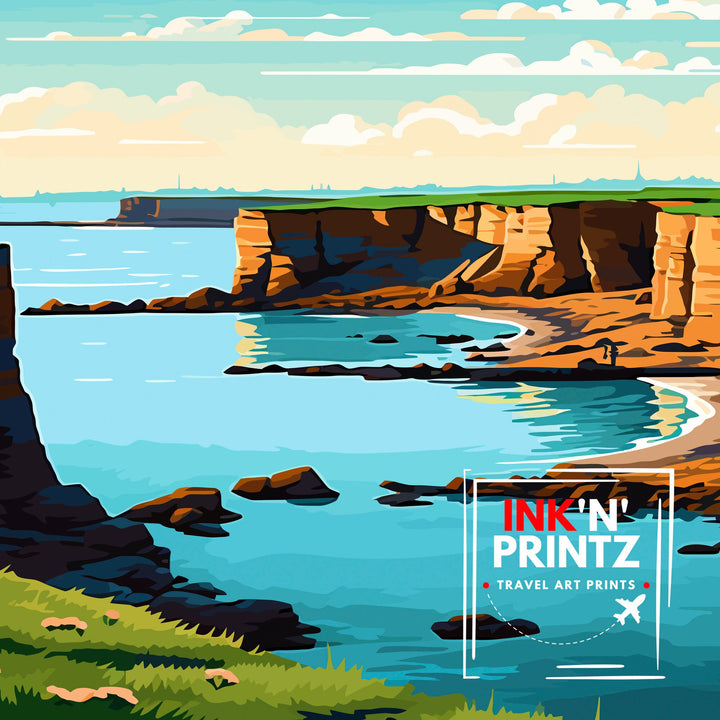 Phillip Island Australia Travel Print Coastal Wall Decor Phillip Island Poster Australian Travel Prints Island Art Print Nature Illustration