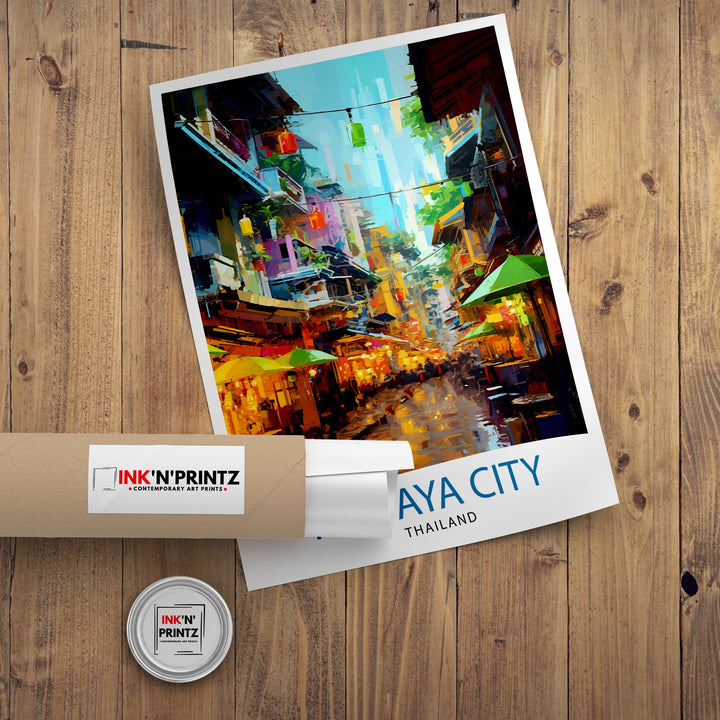 Pattaya City Thailand Travel Print Pattaya Wall Decor Pattaya Poster Thailand Travel Prints Pattaya Art Print Pattaya Illustration