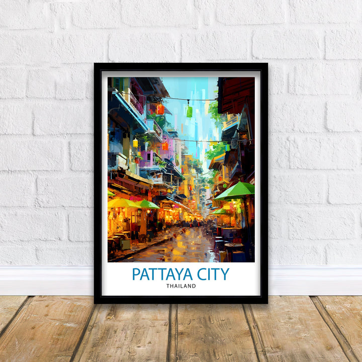 Pattaya City Thailand Travel Print Pattaya Wall Decor Pattaya Poster Thailand Travel Prints Pattaya Art Print Pattaya Illustration