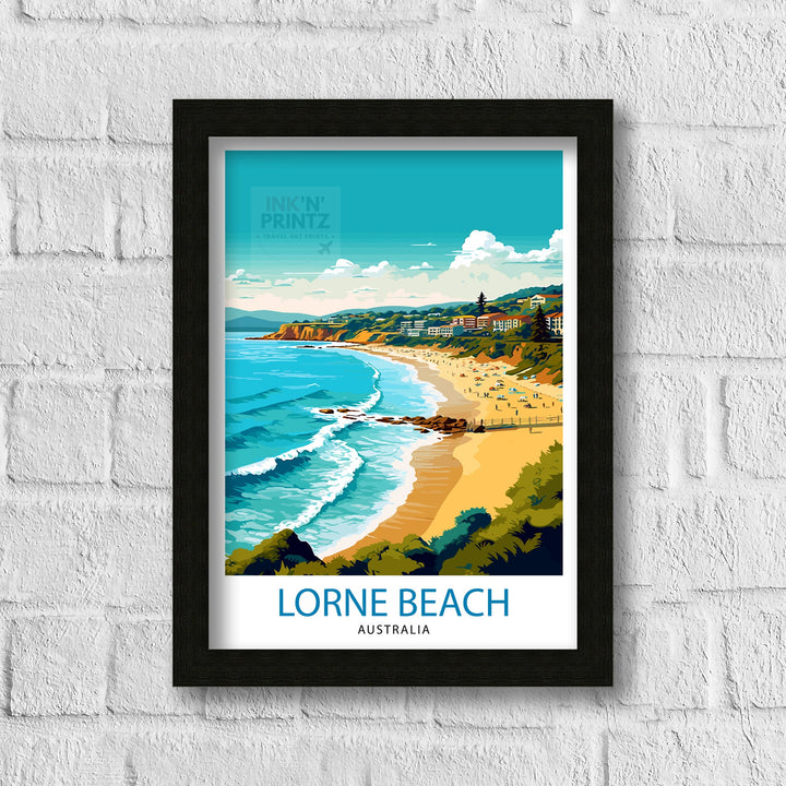 Lorne Beach Australia Travel Print Coastal Wall Decor Lorne Beach Poster Australian Beach Prints Lorne Art Print Beach