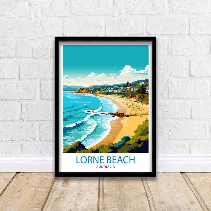 Lorne Beach Australia Travel Print Coastal Wall Decor Lorne Beach Poster Australian Beach Prints Lorne Art Print Beach