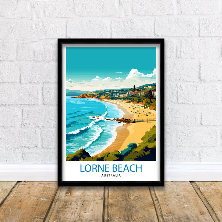 Lorne Beach Australia Travel Print Coastal Wall Decor Lorne Beach Poster Australian Beach Prints Lorne Art Print Beach