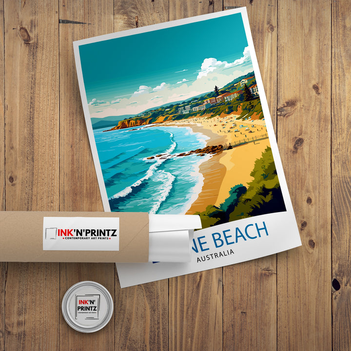 Lorne Beach Australia Travel Print Coastal Wall Decor Lorne Beach Poster Australian Beach Prints Lorne Art Print Beach