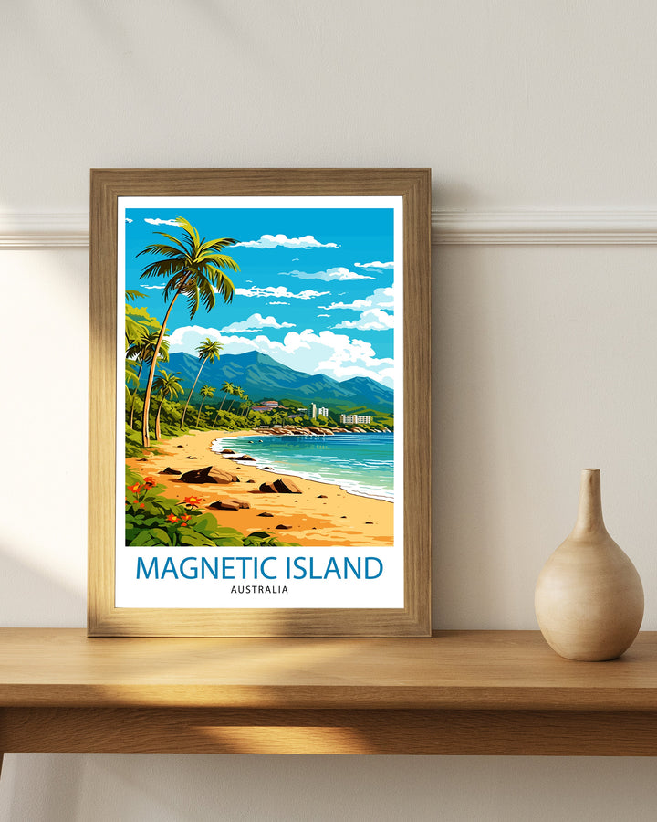 Magnetic Island Australia Travel Print Tropical Island Wall Decor Magnetic Island Poster Australian Travel Prints Island Art Print Magnetic