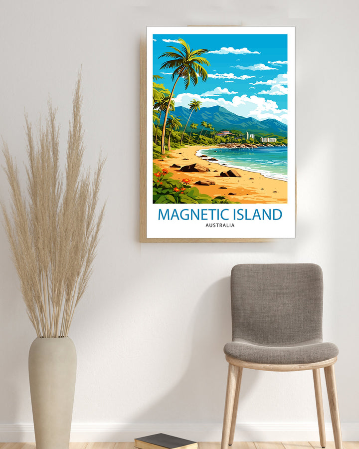 Magnetic Island Australia Travel Print Tropical Island Wall Decor Magnetic Island Poster Australian Travel Prints Island Art Print Magnetic
