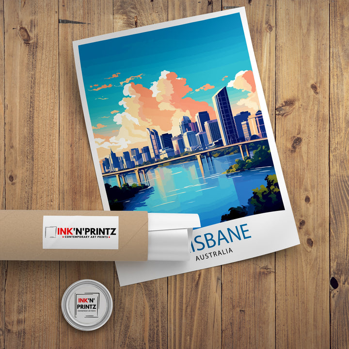 Brisbane Australia Travel Poster Brisbane