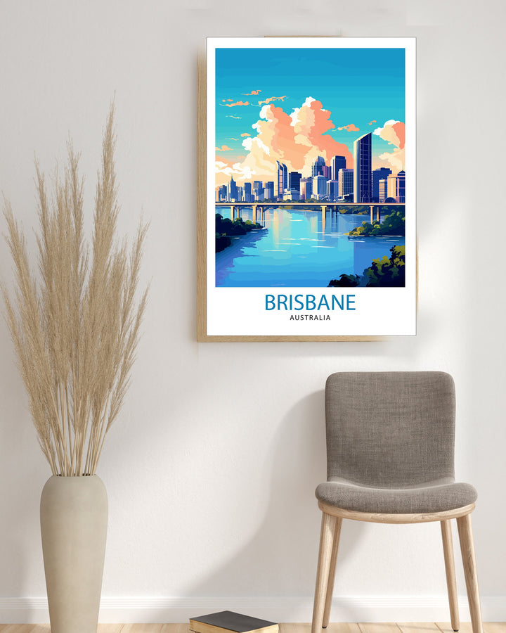 Brisbane Australia Travel Poster Brisbane
