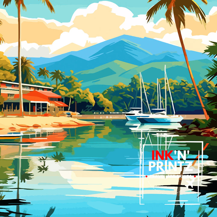 Port Douglas Australia Travel Print Port Douglas Wall Decor Tropical Paradise Poster Port Douglas Travel Prints Australian Coastal Art