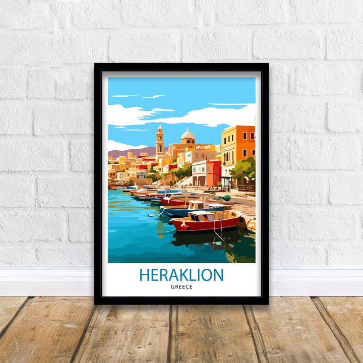 Heraklion Greece Travel Print Heraklion Wall Decor Heraklion Poster Greece Travel Prints Heraklion Art Print Heraklion Illustration