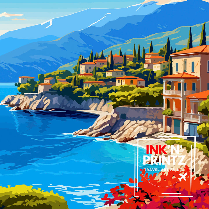 Lefkada Greece Travel Print Lefkada Wall Decor Lefkada Poster Greece Travel Prints Lefkada Art Print Lefkada Illustration Lefkada Wall Art