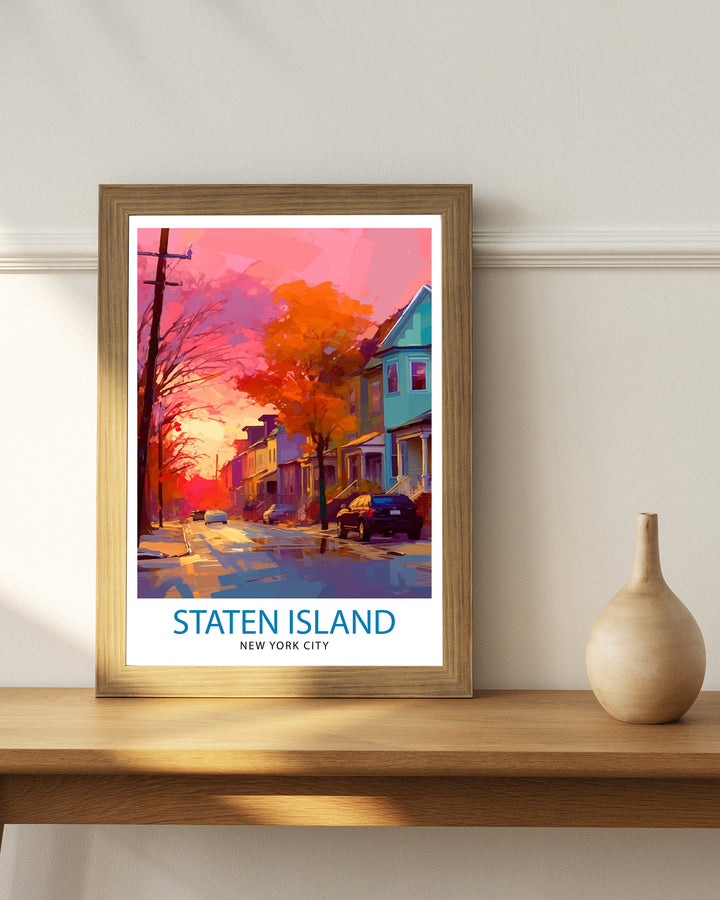 Staten Island New York Travel Poster