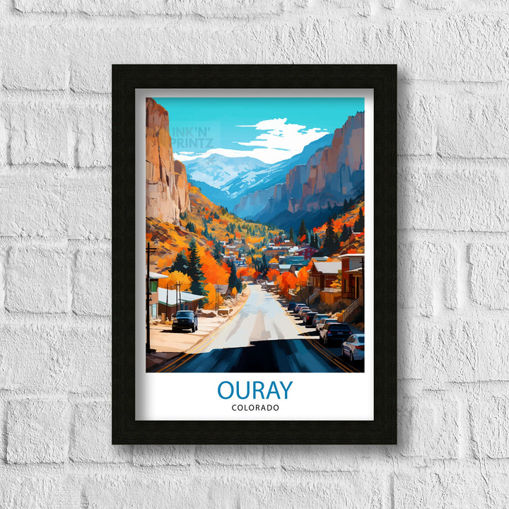 Ouray Colorado Travel Print Rocky Mountain Wall Decor Ouray Poster Colorado Travel Prints Ouray Art Print Scenic Mountain Illustration