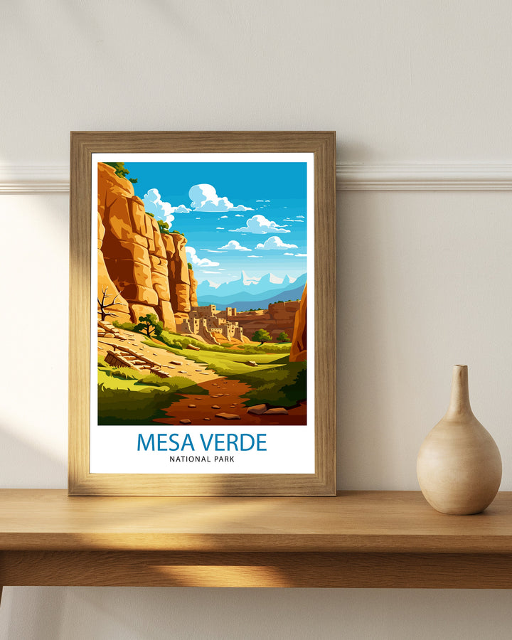 Mesa Verde National Park Travel Print Southwest Wall Decor Mesa Verde Poster National Park Travel Prints Mesa Verde Art Print Mesa Verde