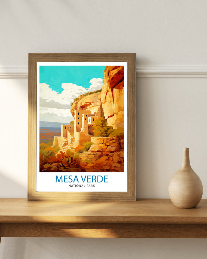 Mesa Verde National Park Travel Print Southwest Wall Decor Mesa Verde Poster National Park Travel Prints Mesa Verde Art Print Mesa Verde