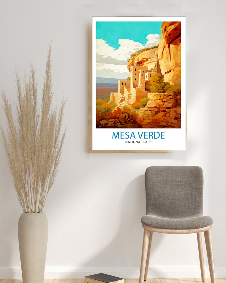 Mesa Verde National Park Travel Print Southwest Wall Decor Mesa Verde Poster National Park Travel Prints Mesa Verde Art Print Mesa Verde