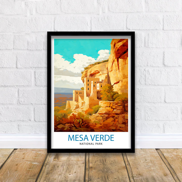 Mesa Verde National Park Travel Print Southwest Wall Decor Mesa Verde Poster National Park Travel Prints Mesa Verde Art Print Mesa Verde