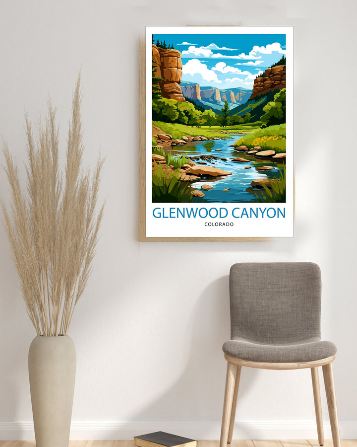 Glenwood Canyon Colorado Travel Print Colorado Wall Decor Glenwood Canyon Poster Rocky Mountain Travel Prints Colorado Art Print Glenwood