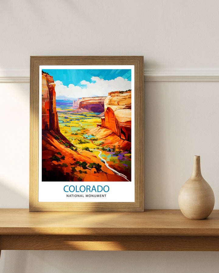 Colorado National Monument Travel Print Colorado Wall Decor National Park Poster Colorado Landscape Print Rocky Mountain Travel Art