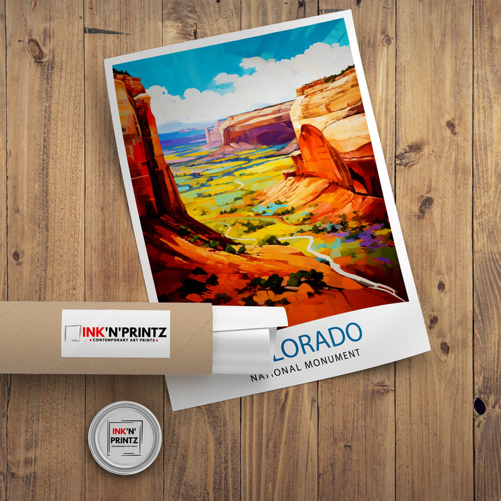 Colorado National Monument Travel Print Colorado Wall Decor National Park Poster Colorado Landscape Print Rocky Mountain Travel Art