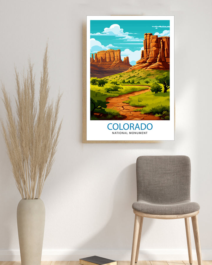 Colorado National Monument Travel Print Colorado Wall Decor National Park Poster Colorado Landscape Print Rocky Mountain Travel Art