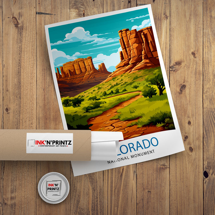 Colorado National Monument Travel Print Colorado Wall Decor National Park Poster Colorado Landscape Print Rocky Mountain Travel Art