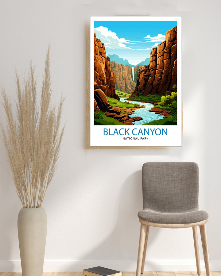 Black Canyon National Park Colorado Travel Print Colorado Wall Decor Black Canyon Poster National Park Travel Prints Colorado Art Print