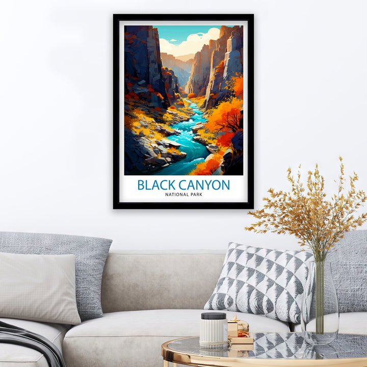 Black Canyon National Park Colorado Travel Print Colorado Wall Decor Black Canyon Poster National Park Travel Prints Colorado Art Print