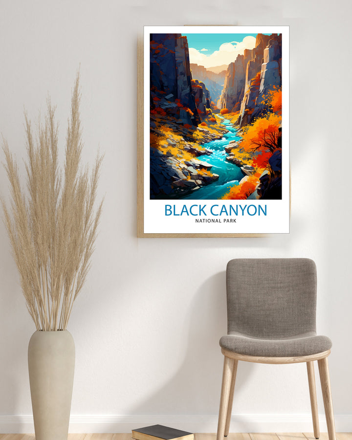 Black Canyon National Park Colorado Travel Print Colorado Wall Decor Black Canyon Poster National Park Travel Prints Colorado Art Print