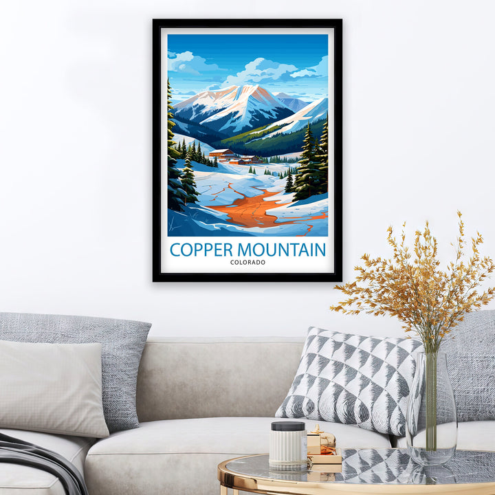 Copper Mountain Colorado Travel Print| Colorado Wall Decor Copper Mountain Poster Rocky Mountain Travel Prints Colorado Art Print