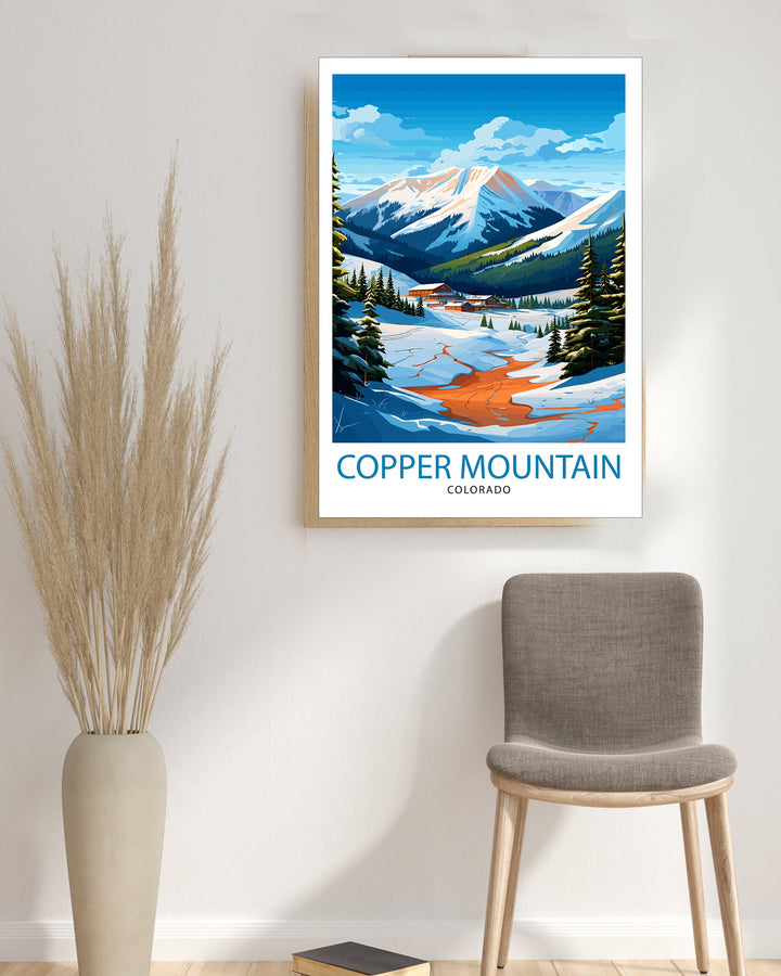 Copper Mountain Colorado Travel Print| Colorado Wall Decor Copper Mountain Poster Rocky Mountain Travel Prints Colorado Art Print