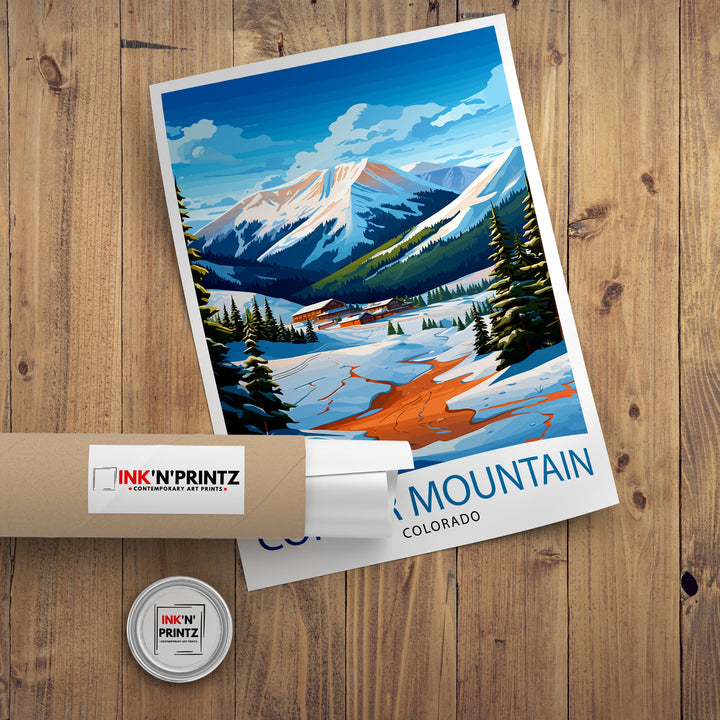 Copper Mountain Colorado Travel Print| Colorado Wall Decor Copper Mountain Poster Rocky Mountain Travel Prints Colorado Art Print