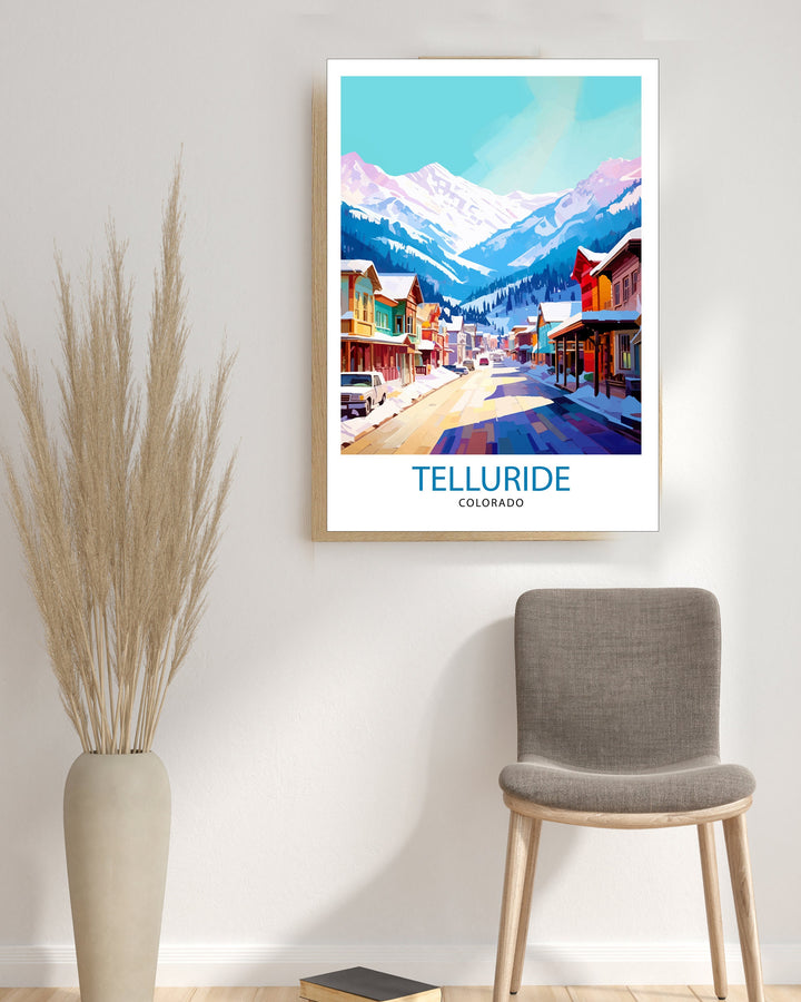 Telluride Colorado Travel Print| Colorado Wall Decor Telluride Poster Rocky Mountain Travel Prints Colorado Art Print Telluride
