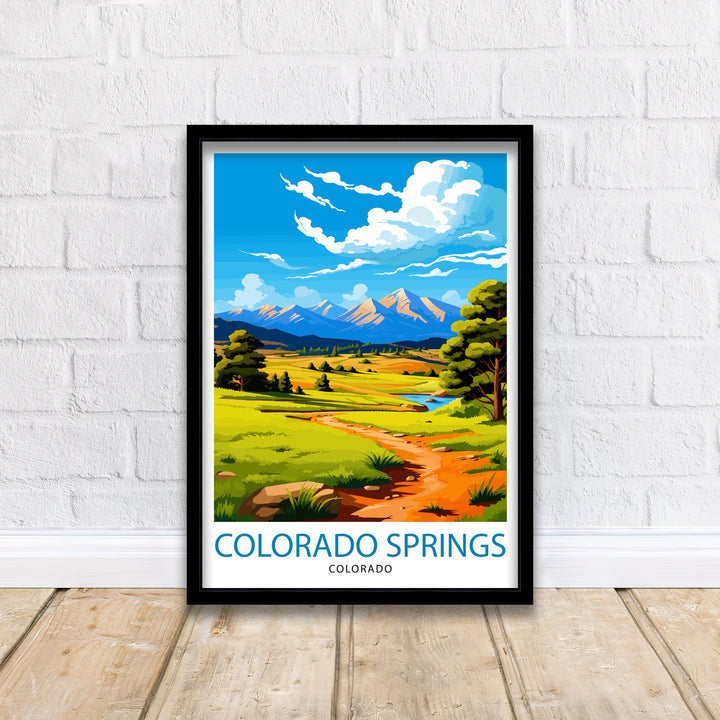 Colorado Springs Travel Print| Colorado Wall Decor Colorado Springs Poster Rocky Mountain Travel Prints Colorado Art Print Colorado