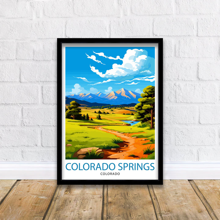 Colorado Springs Travel Print| Colorado Wall Decor Colorado Springs Poster Rocky Mountain Travel Prints Colorado Art Print Colorado