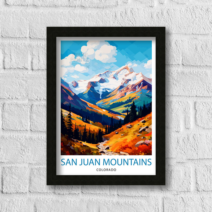 San Juan Mountains Colorado Travel Print| Colorado Wall Decor San Juan Mountains Poster Rocky Mountain Travel Prints Colorado Art
